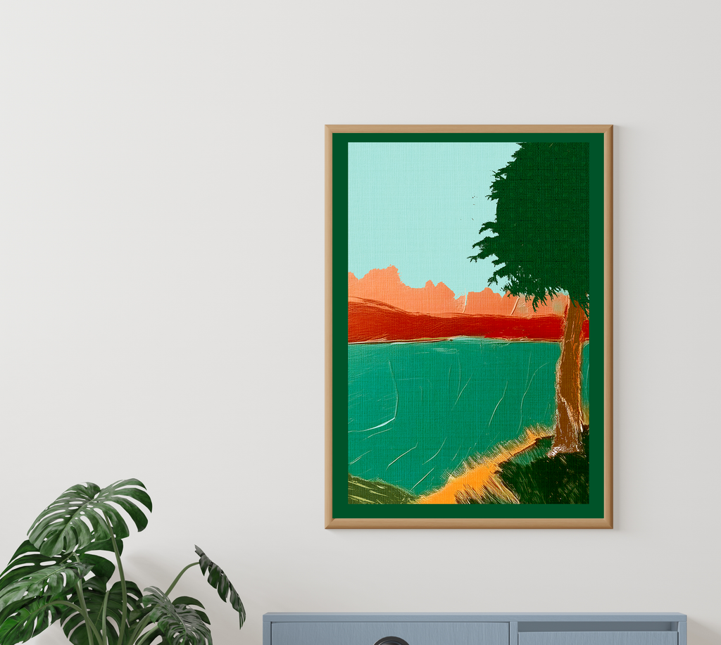 Midwest Modern Summer Landscape Art Print - Matte Canvas, Stretched, 1.25"