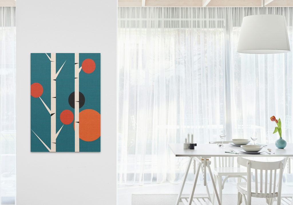 Modern MCM Birch Trees - Matte Canvas, Stretched, 1.25"