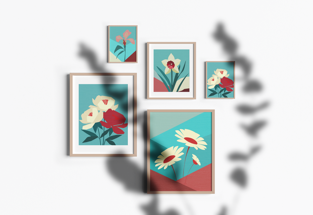 Modern Abstract Peony Love - Matte Canvas, Stretched, 1.25"