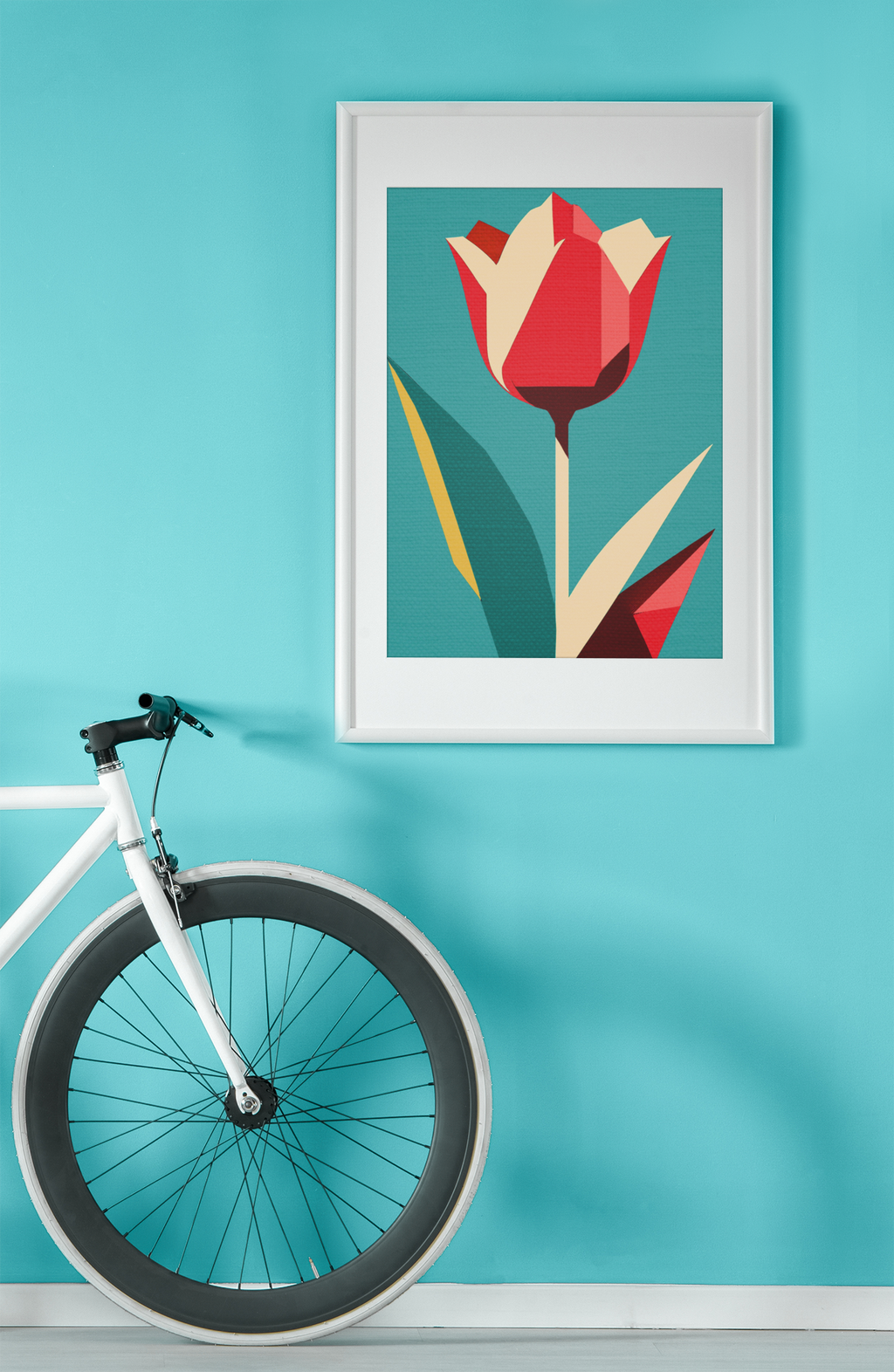Modern Abstract Tulip Love - Matte Canvas, Stretched, 1.25"