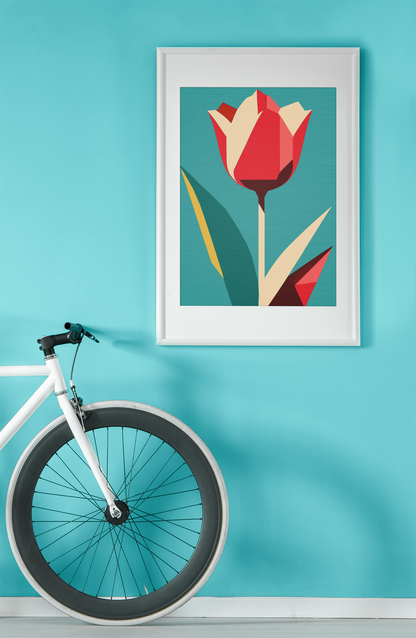 Modern Abstract Tulip Love - Matte Canvas, Stretched, 1.25"
