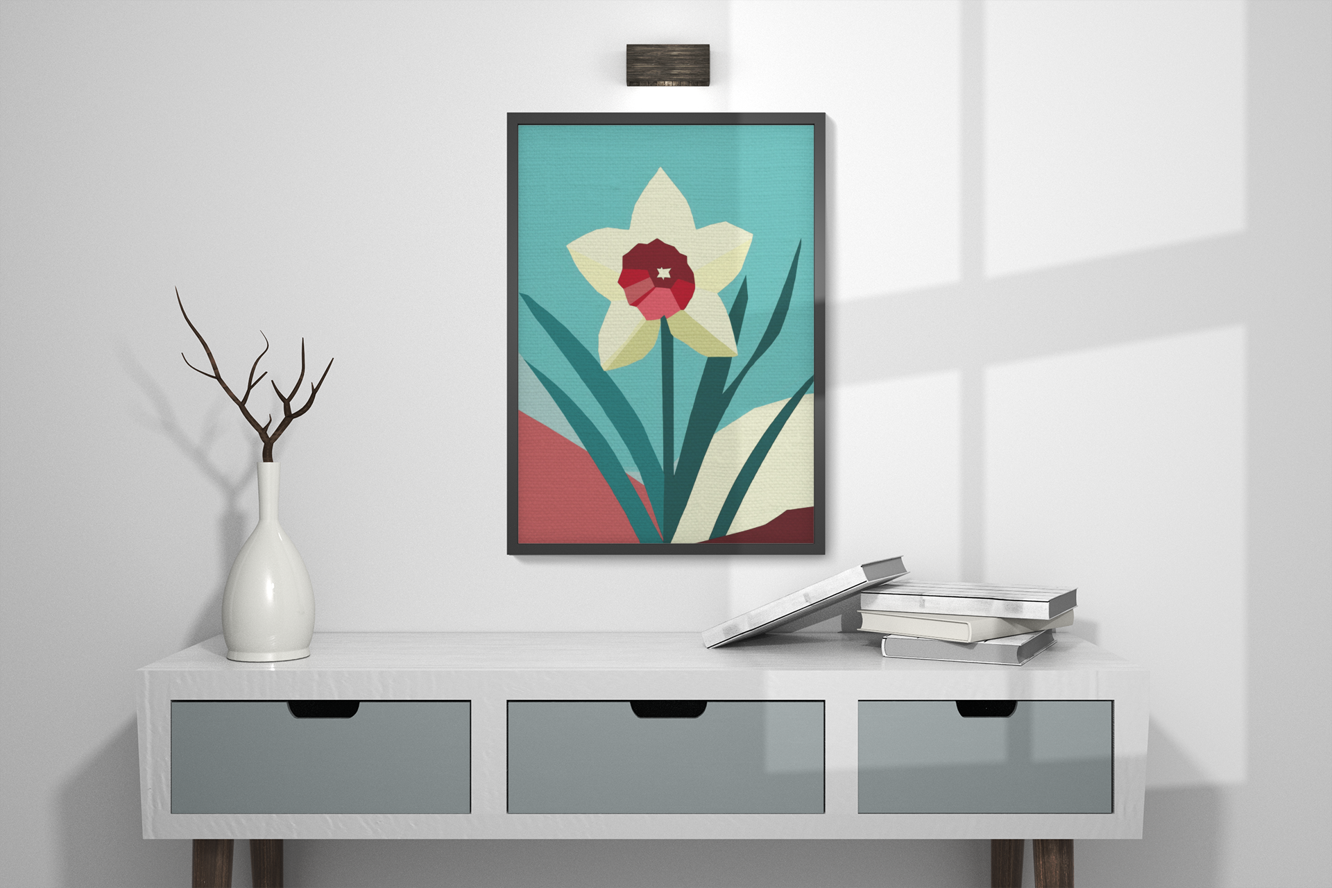 Modern Abstract Daffodil Love - Matte Canvas, Stretched, 1.25"