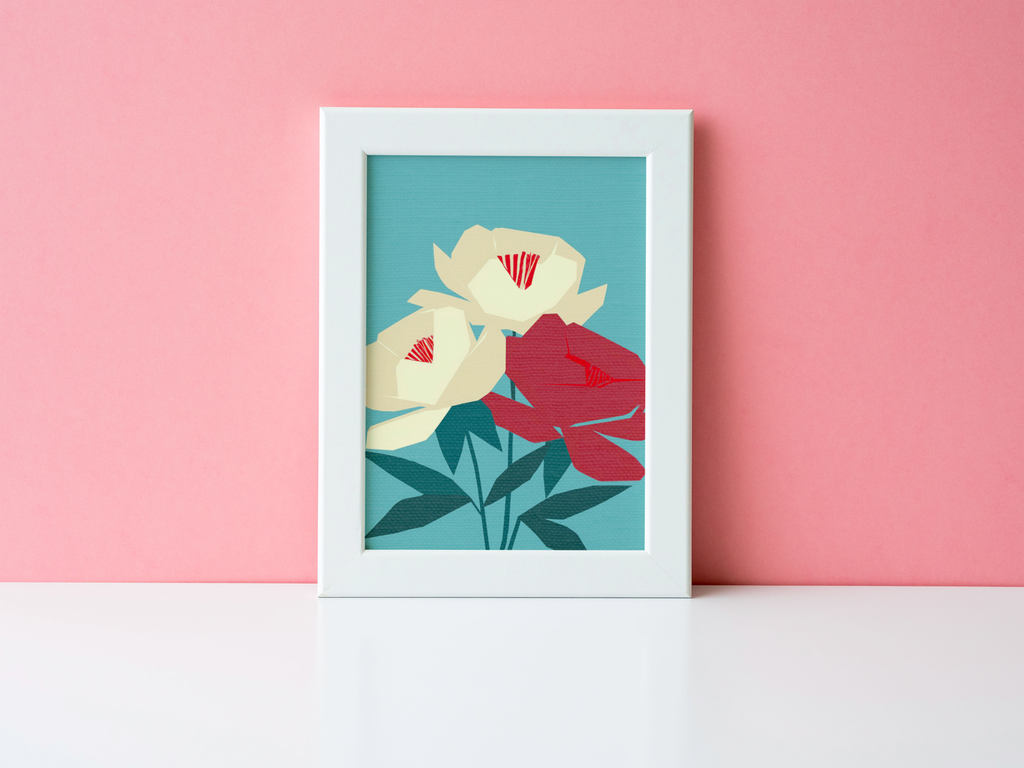 Modern Abstract Peony Love - Matte Canvas, Stretched, 1.25"