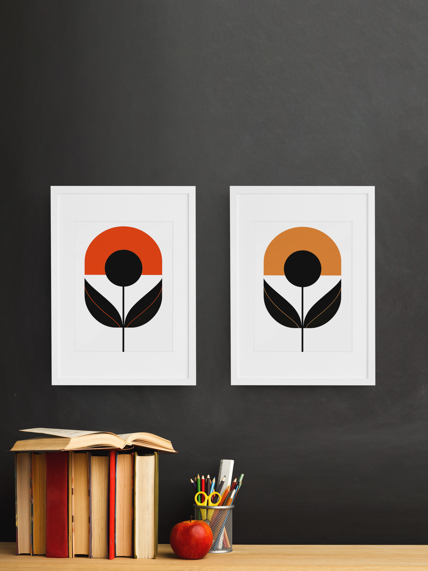 Ladybug Red Mod Flower - Matte Canvas, Stretched, 1.25"