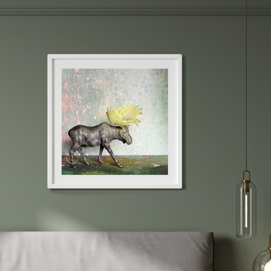 Miniature Moose Portrait Digital Download Art Print