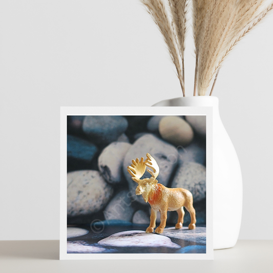 Miniature Moose Portrait Digital Download Art Print