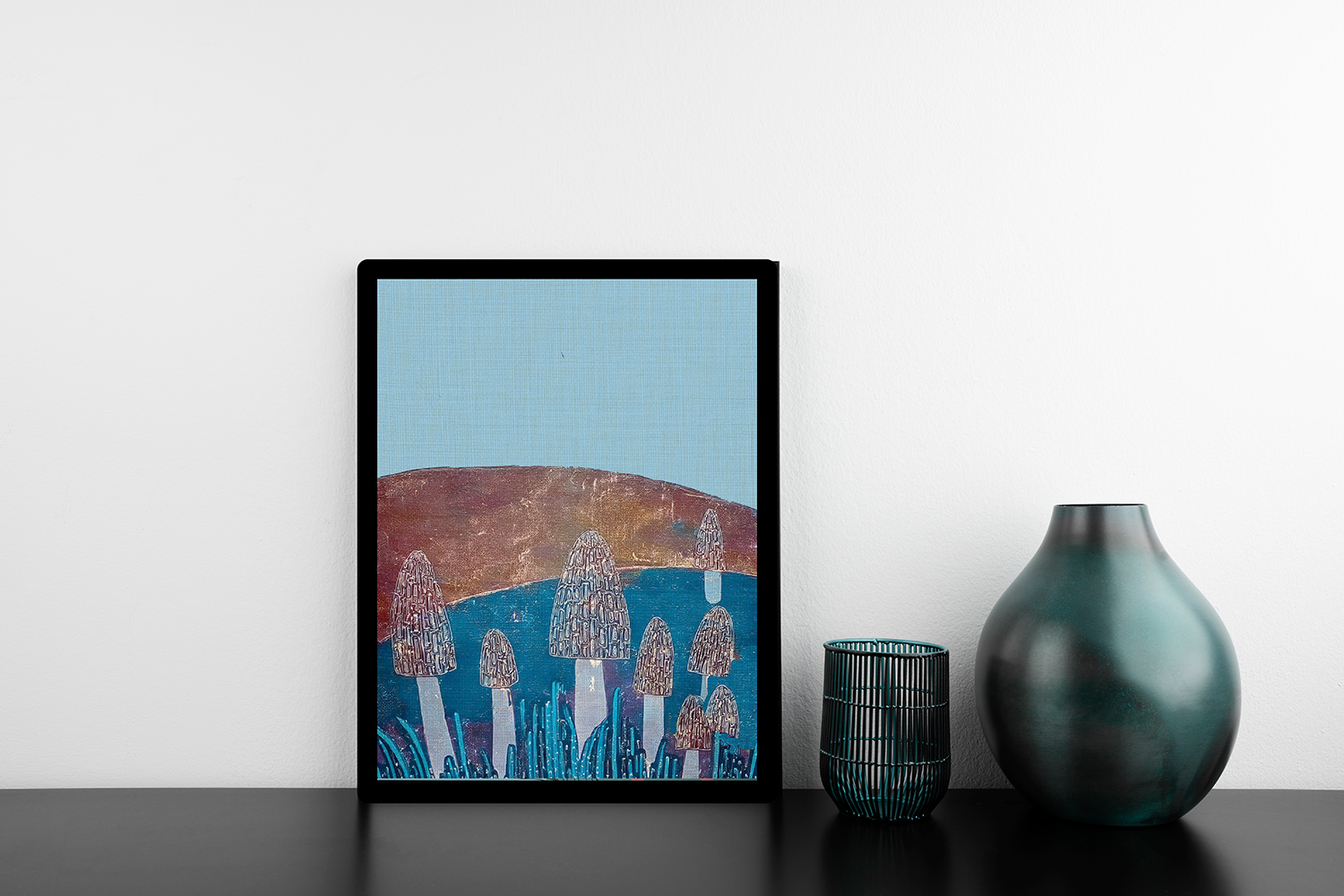 Midwest Modern Morel Mushroom Love Landscape - Matte Canvas, Stretched, 1.25"