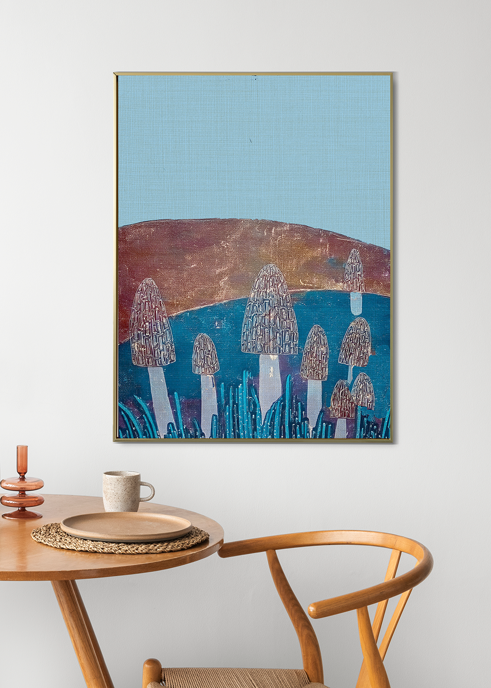 Midwest Modern Morel Mushroom Love Landscape - Matte Canvas, Stretched, 1.25"