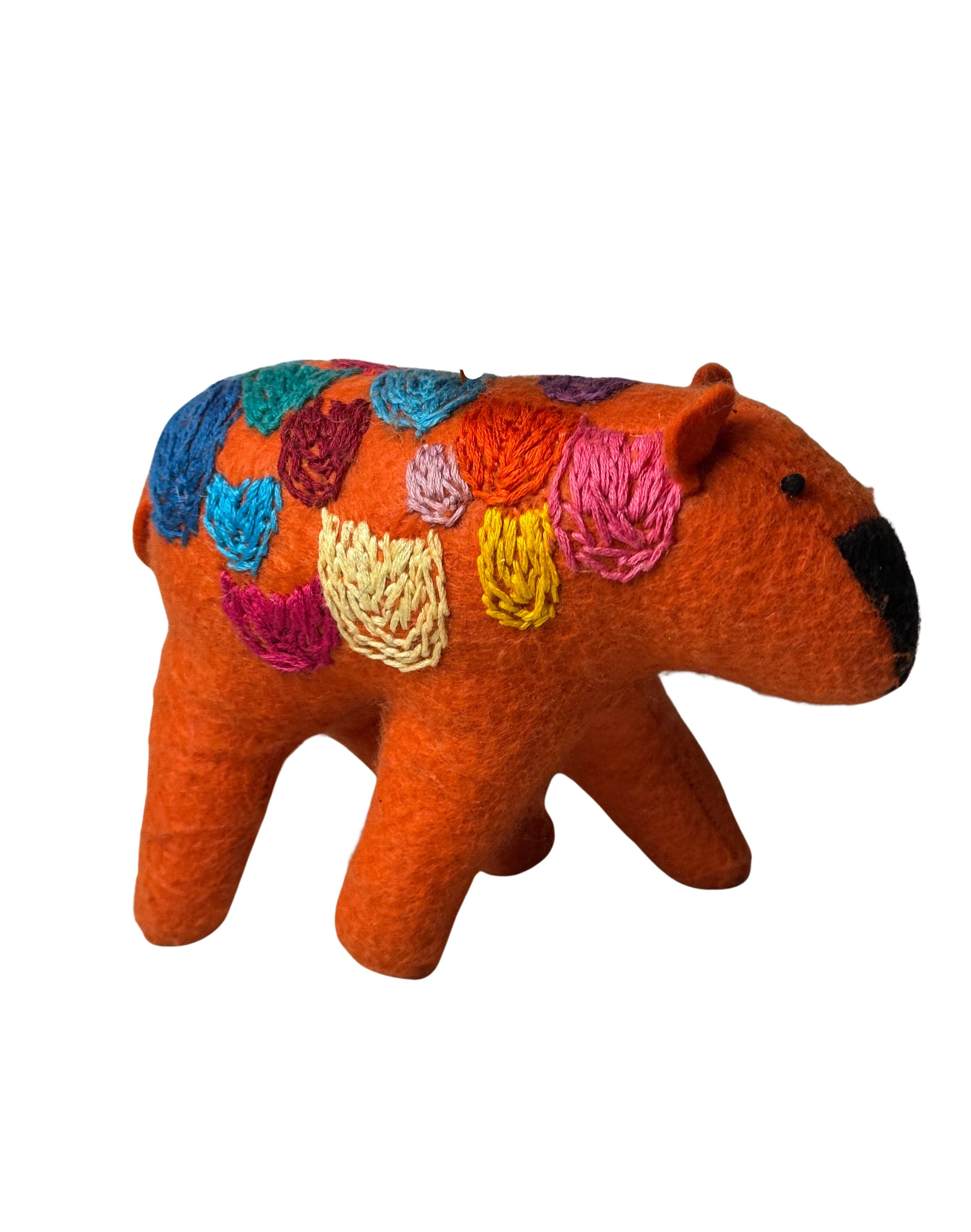 Folk Art Guardian – Hanging Soft Sculpture Ornament Bearfolk - Jenny Goldenrod - Woodland Collection