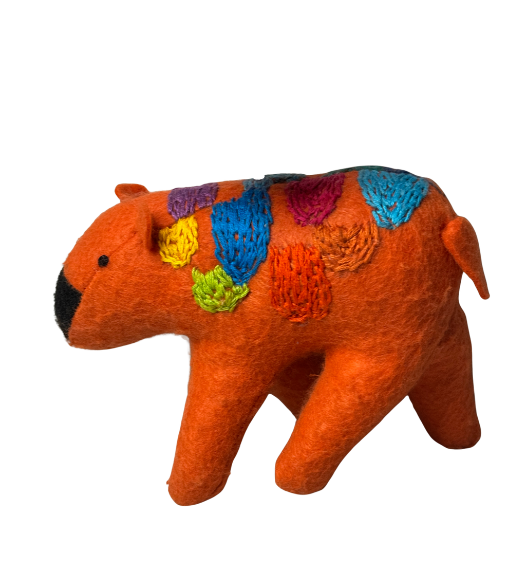 Folk Art Guardian – Hanging Soft Sculpture Ornament Bearfolk - Jenny Goldenrod - Woodland Collection