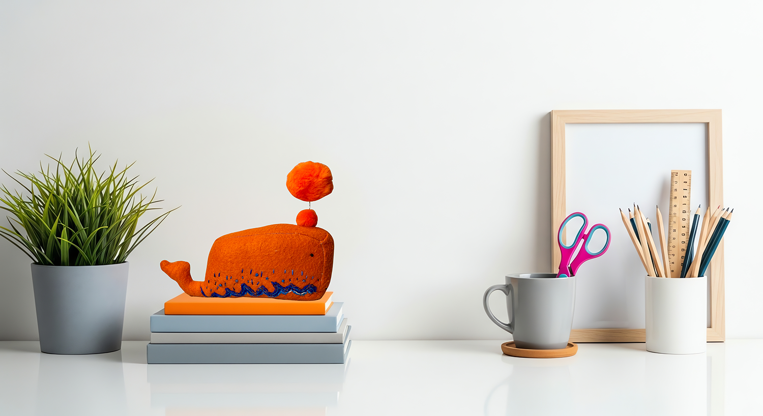 Office Sidekick Bernard - Orange Whale - Vacation Coordinator