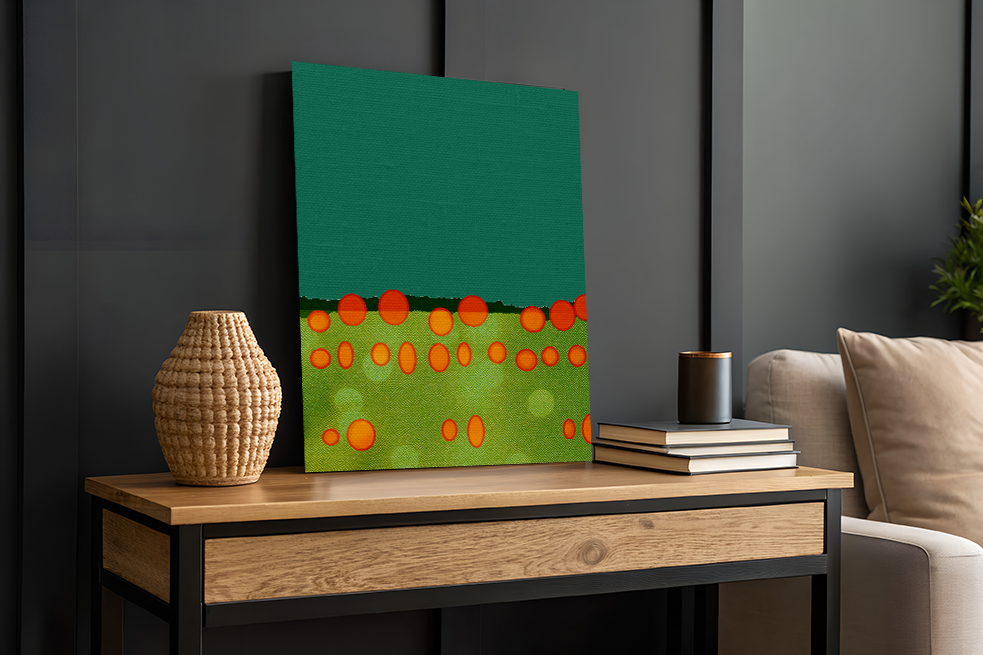 Midwest Modern Abstract Field of Orbs Art Print - Matte Canvas, Stretched, 1.25" -  home decor, wall art, landscape, field, orb