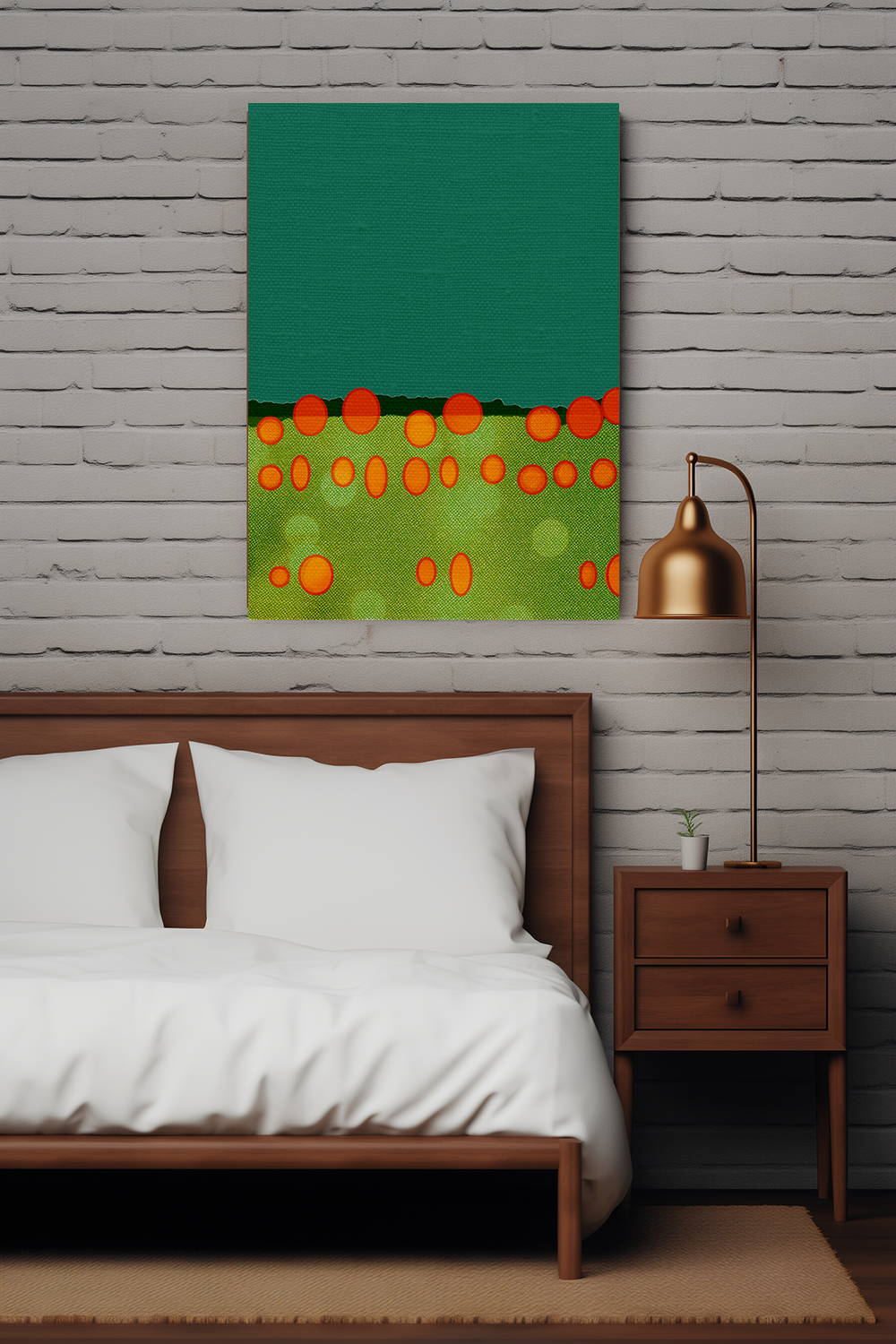 Midwest Modern Abstract Field of Orbs Art Print - Matte Canvas, Stretched, 1.25" -  home decor, wall art, landscape, field, orb