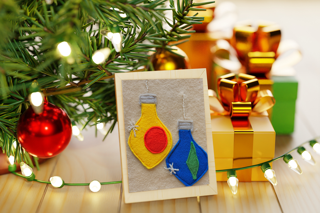 Midwest Mod Christmas Ornaments - One-of-a-Kind Holiday Art Panel