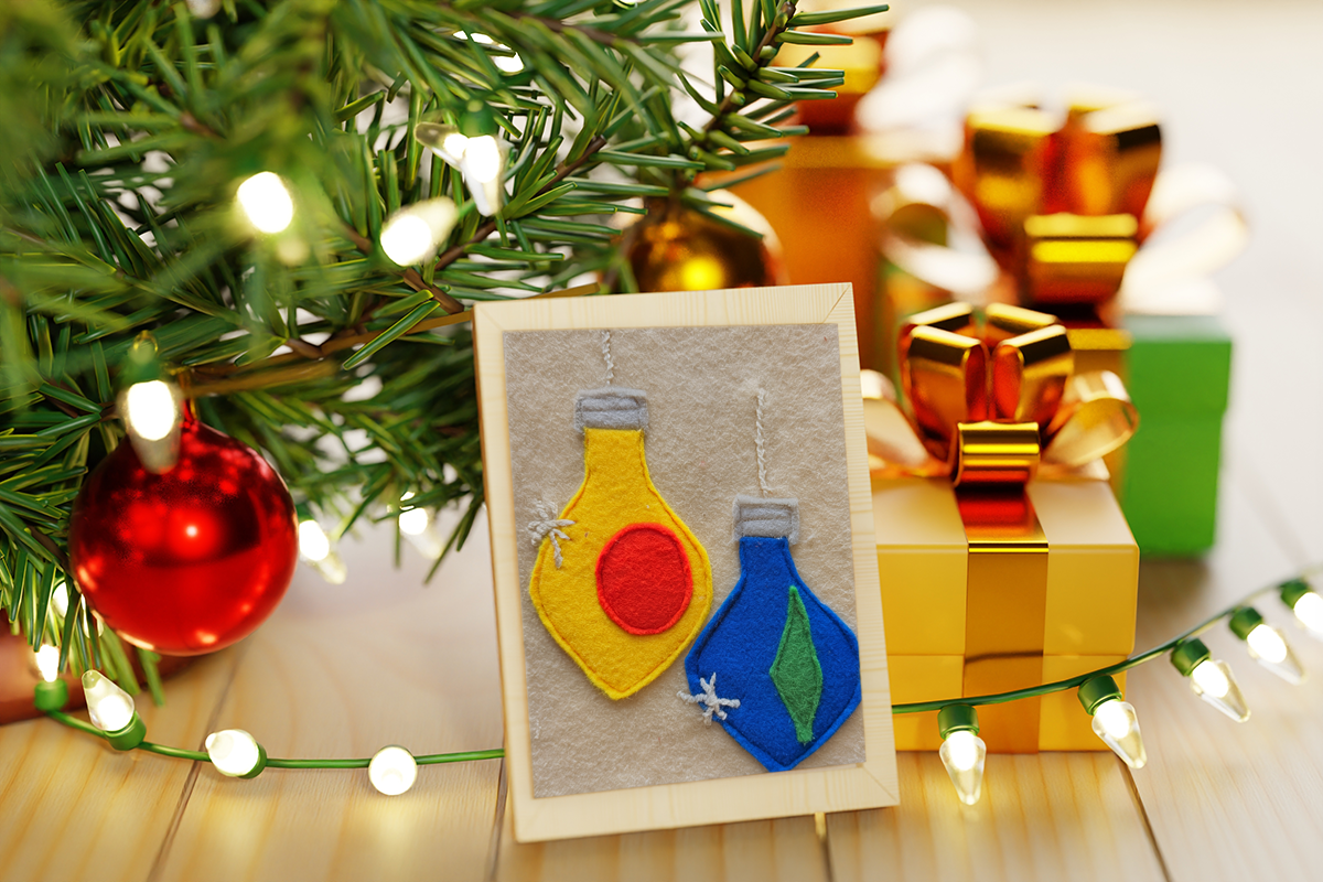 Midwest Mod Christmas Ornaments - One-of-a-Kind Holiday Art Panel