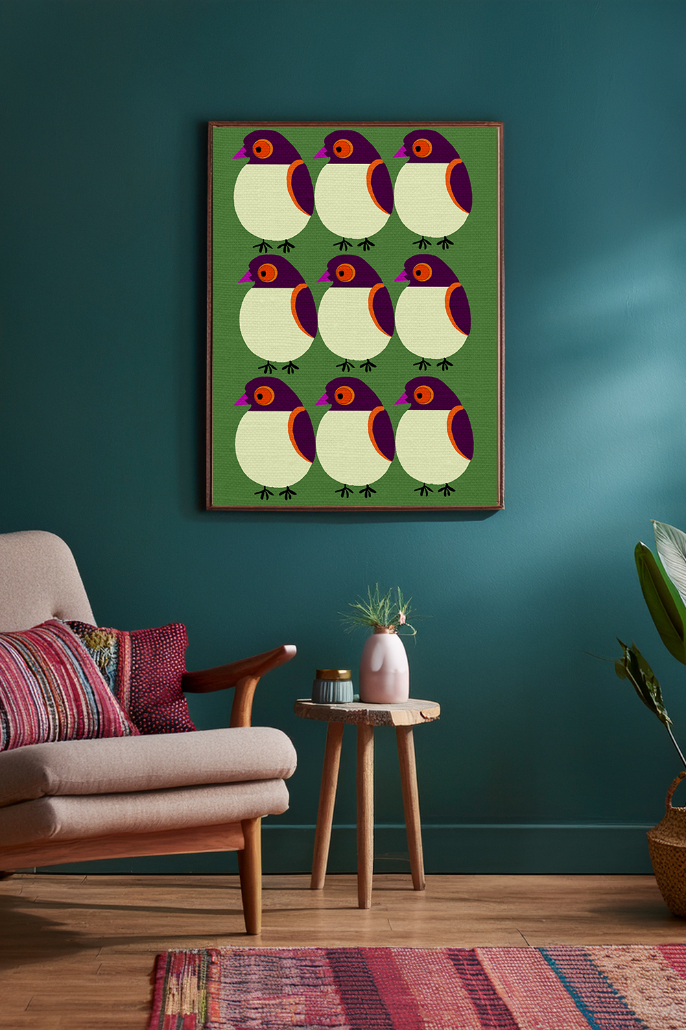 Midwest Modern Pack of Partridges Print - Matte Canvas, Stretched, 1.25" -  home decor, wall art, nature, bird, partridge