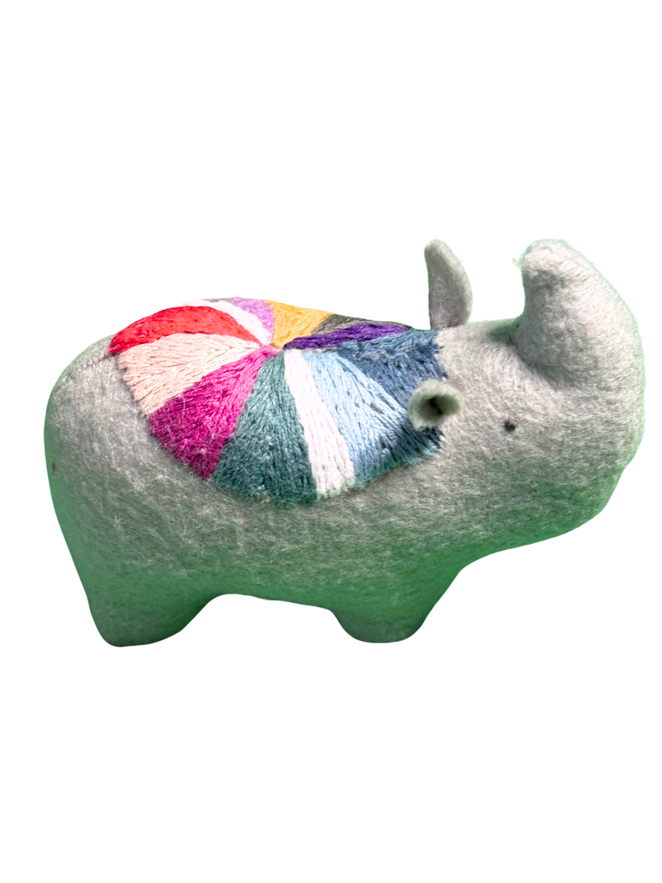 One of a Kind Plush Rhino Rhinocerous Pair - Archie & Edith - Soft Art Collectible Art Dolls - Savannah Collection