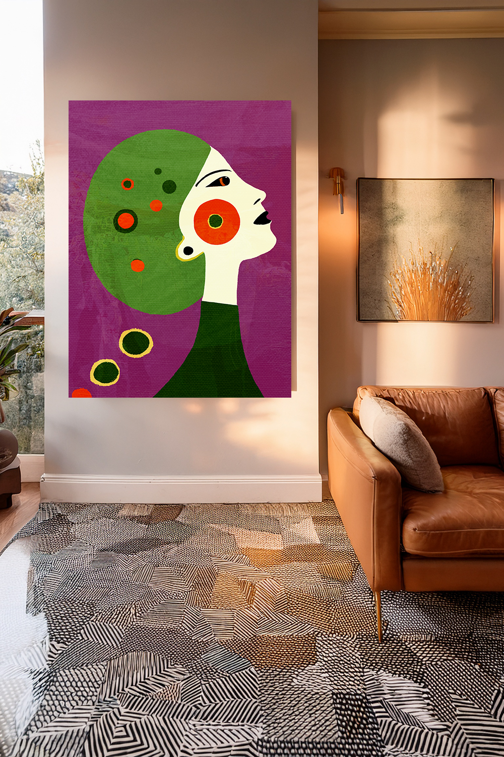 Midwest Modern Pop Art Girl Portrait Print - Matte Canvas, Stretched, 1.25" -  home decor, wall art, portrait, woman