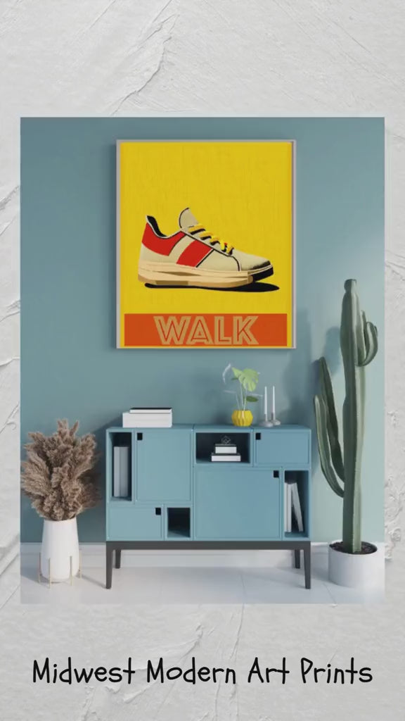 Midwest Modern Summer Activity WALK Walking Art Print - Matte Canvas, Stretched, 1.25"