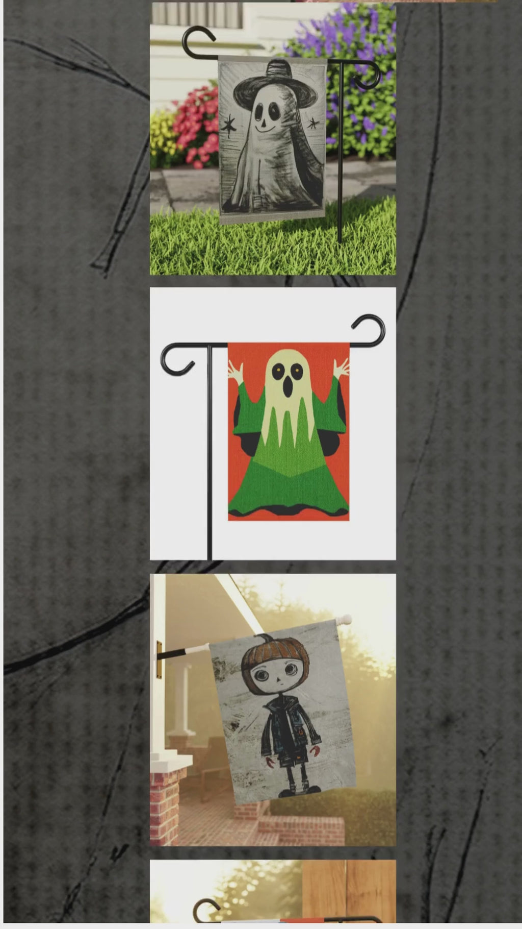 Halloween Seasonal Midwest Mod Retro Ghost Whimsical Yard Decoration, Unique Home & Garden Decor, Outdoor Signs, Fun Garden Art