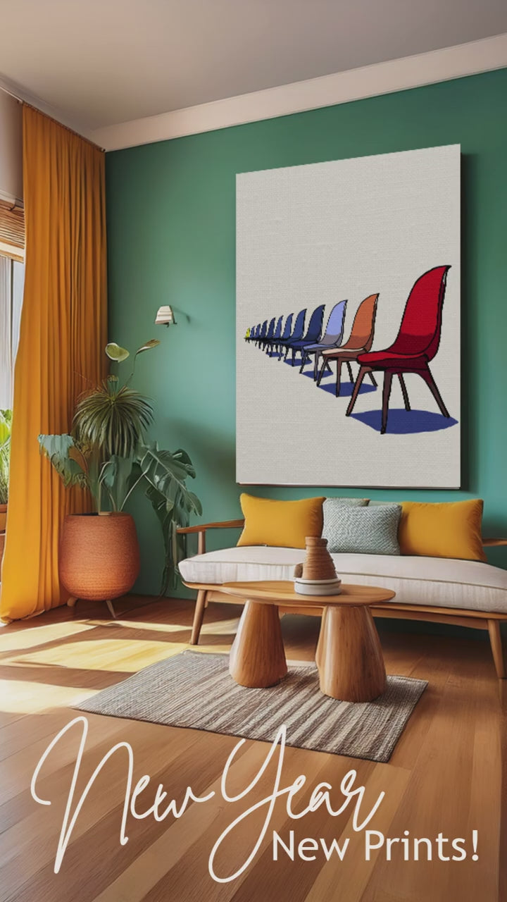 Midwest Modern Icon Pop Apple Print - Matte Canvas, Stretched, 1.25"