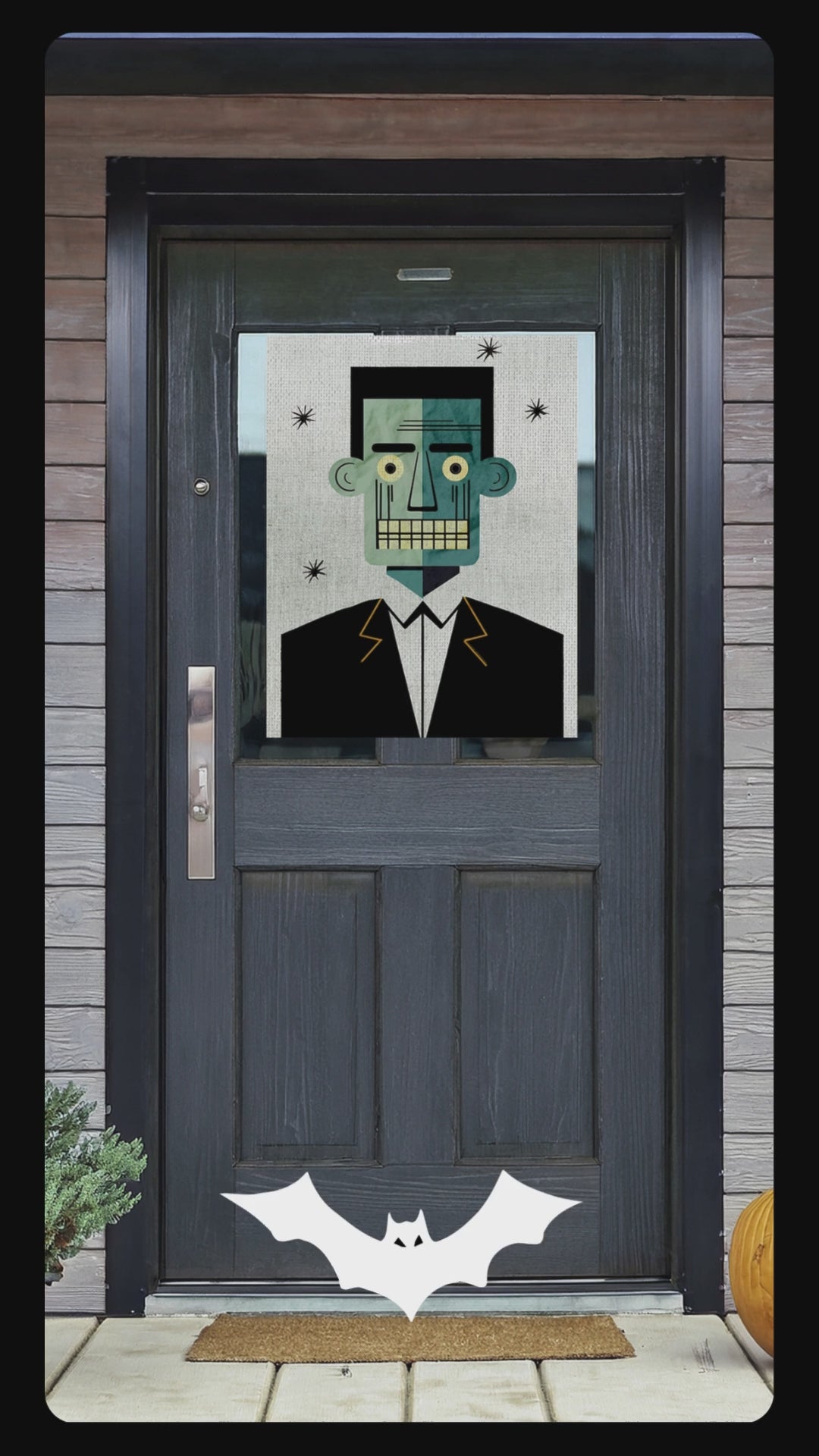 Halloween Seasonal Midwest Mod Frankentstein Monster Pop Art Print  - Matte Canvas, Stretched, 1.25"