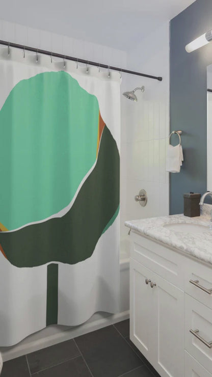 Big Modern Puff Tree Shower Curtain