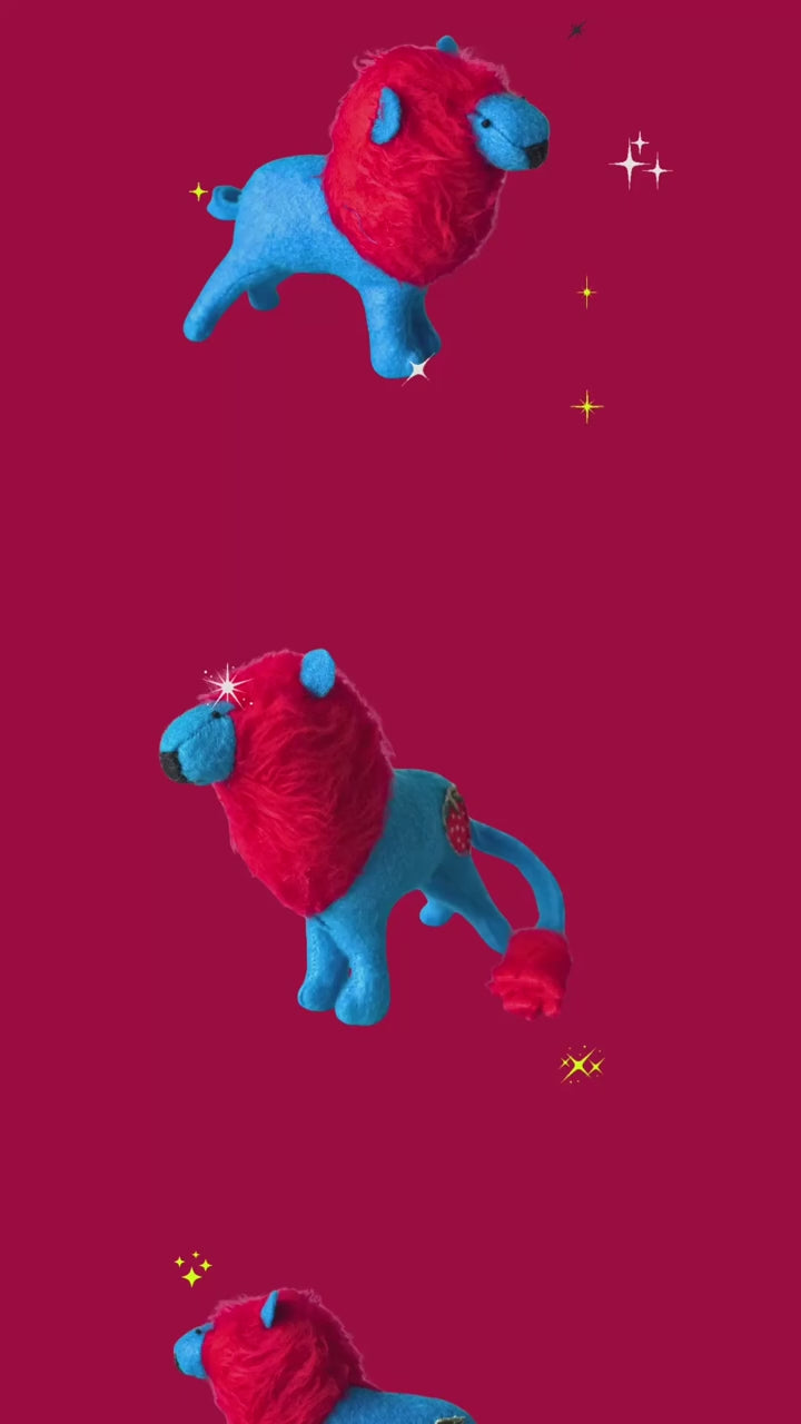 Barry with an A not Berry with an E Red and Turquoise Lion OOAK Office Sidekick