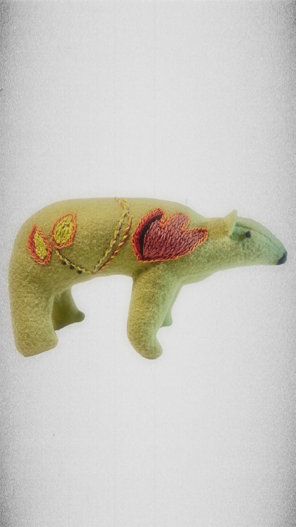 One of a Kind  Bear Soft Textile Art Plush Home Decor