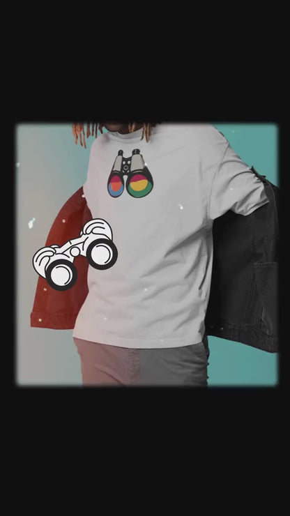 Midwest Modern Serious Striped Owl Graphic Art Tee - 100% Cotton T-Shirt