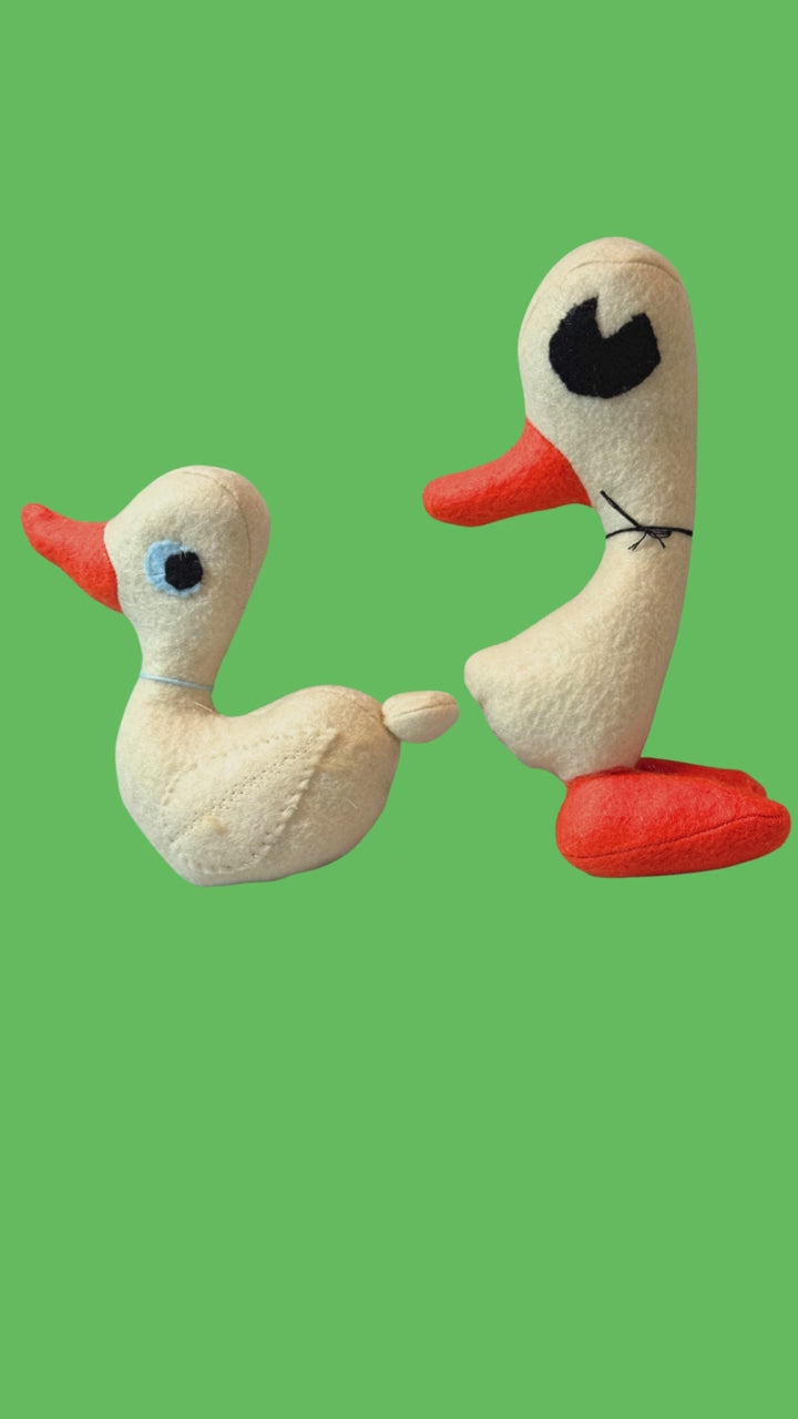 PEARL & PENNY- Pair of Ducks - One of a Kind Artisan Felt Creation Set - Bird Collection