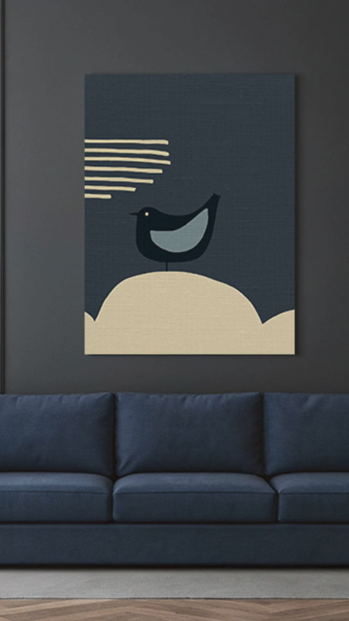 Midwest Modern Abstract Bittersweet Spring Berries Print - Matte Canvas, Stretched, 1.25" -  home decor, wall art, nature, berries, spring