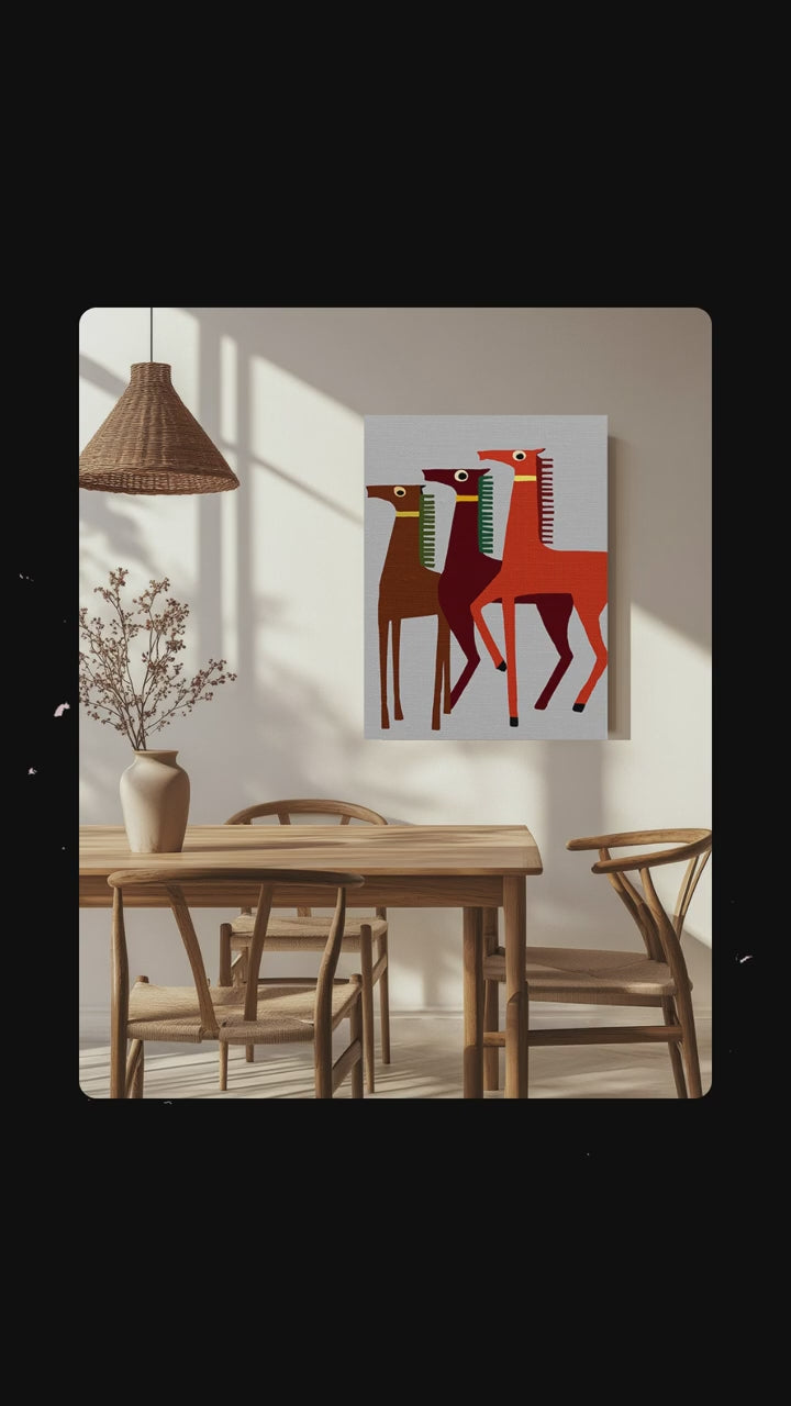 Midwest Modern Abstract MCM Inspired House Home Art - Matte Canvas, Stretched, 1.25" -  home decor, wall art, mid-century, mod, mcm