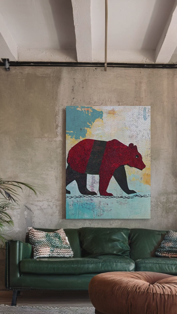 Collage Style Small Town Skyline - Matte Canvas, Stretched, 1.25"