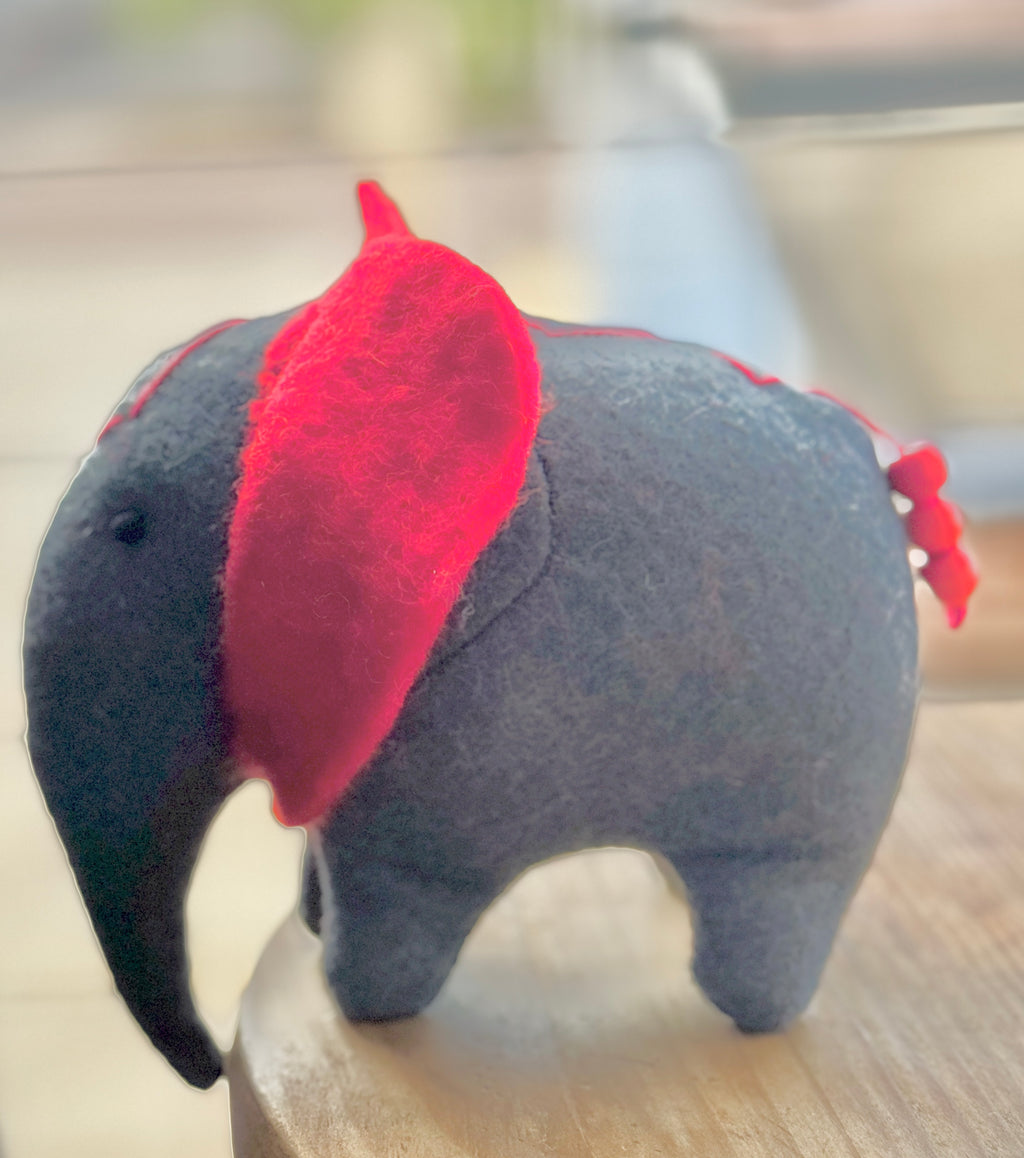 Folk Art Soft Sculpture Free Standing Elephant  - William Weeping Wattle- One of a Kind