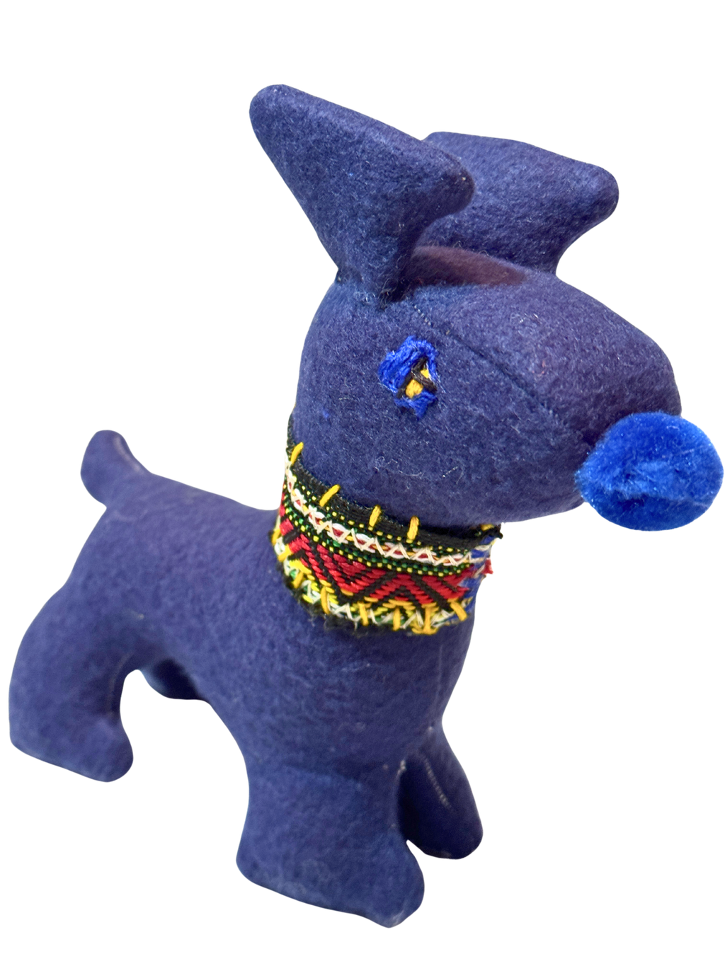 Charle, The Happy Blue Dog - One of a Kind Artisan Felt Creation - Companion Collection