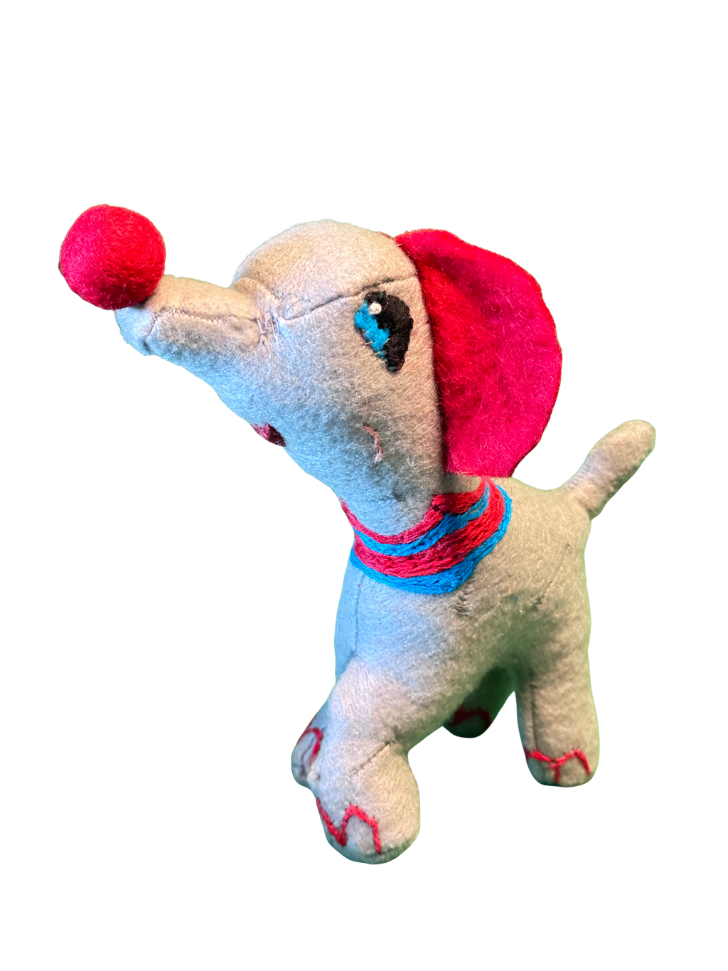 One of a Kind Plush Retro Elephant - Peanut - Soft Art Collectible Art Doll - Safari Series