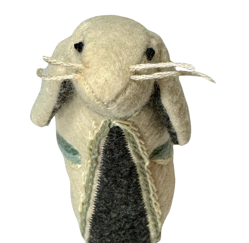 The Meadow Cloak Bunny - One of a Kind Artisan Felt Creation - Woodland Collection
