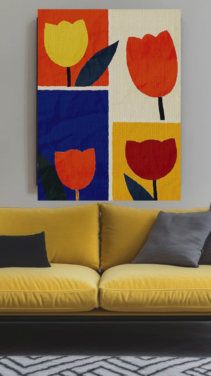 Midwest Modern Vibrant Peony Print - Matte Canvas, Stretched, 1.25"