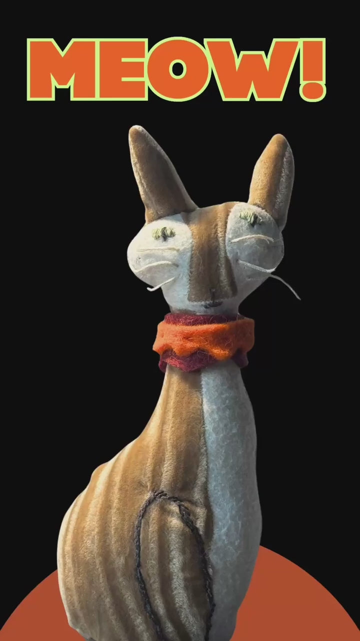 Sweet and Calm Kitty Cat - One of a Kind Soft Art Collectible