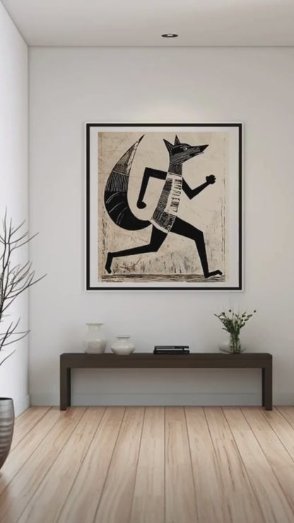 Mid Century Modern Poppy Flower Art Print - Matte Canvas, Stretched, 1.25"