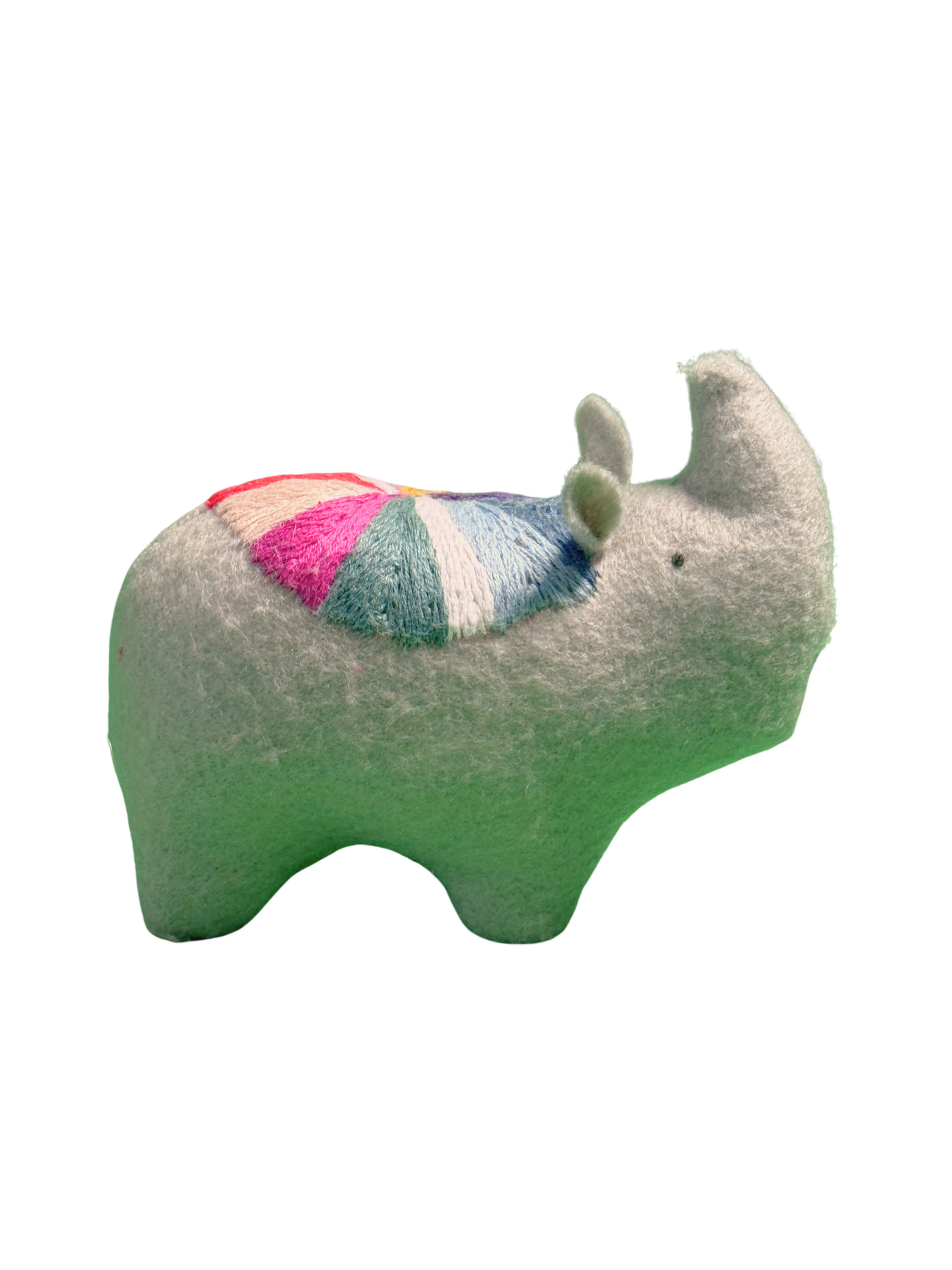 One of a Kind Plush Rhino Rhinocerous Pair - Archie & Edith - Soft Art Collectible Art Dolls - Savannah Collection