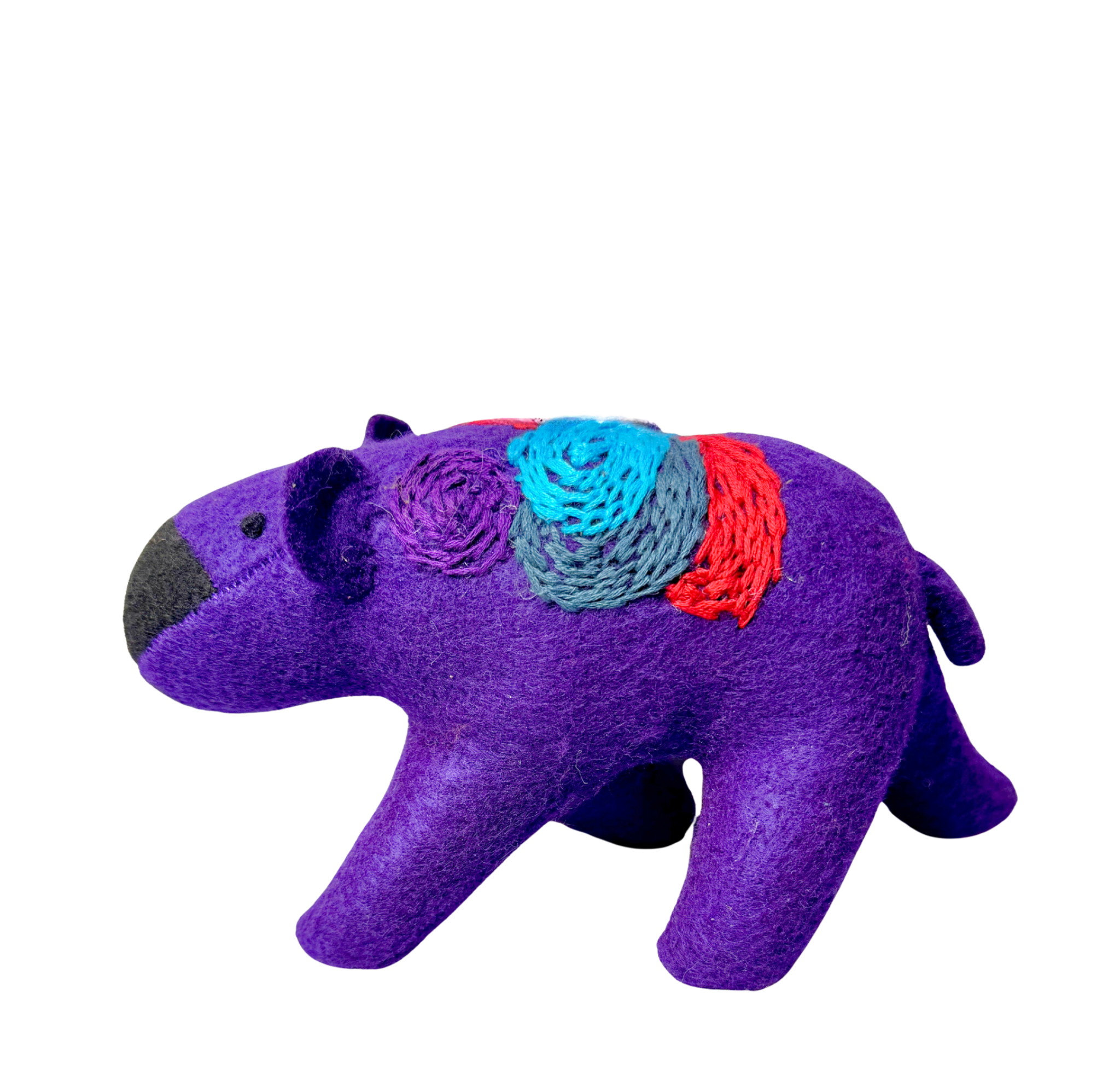 Folk Art Guardian – Hanging Soft Sculpture Ornament Bearfolk - Poppy Glacier- Woodland Collection