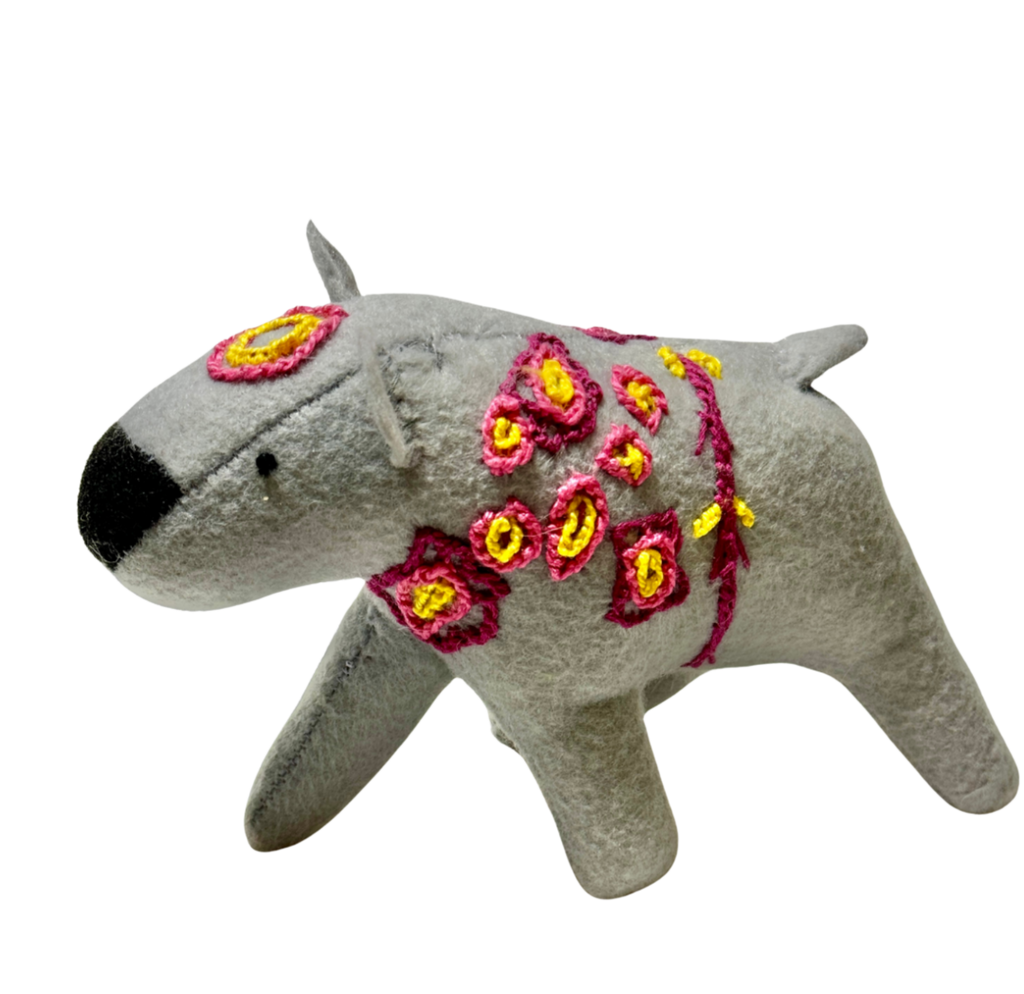 Folk Art Guardian – Hanging Soft Sculpture Ornament Bearfolk - Wendy Whortleberry - Woodland Collection