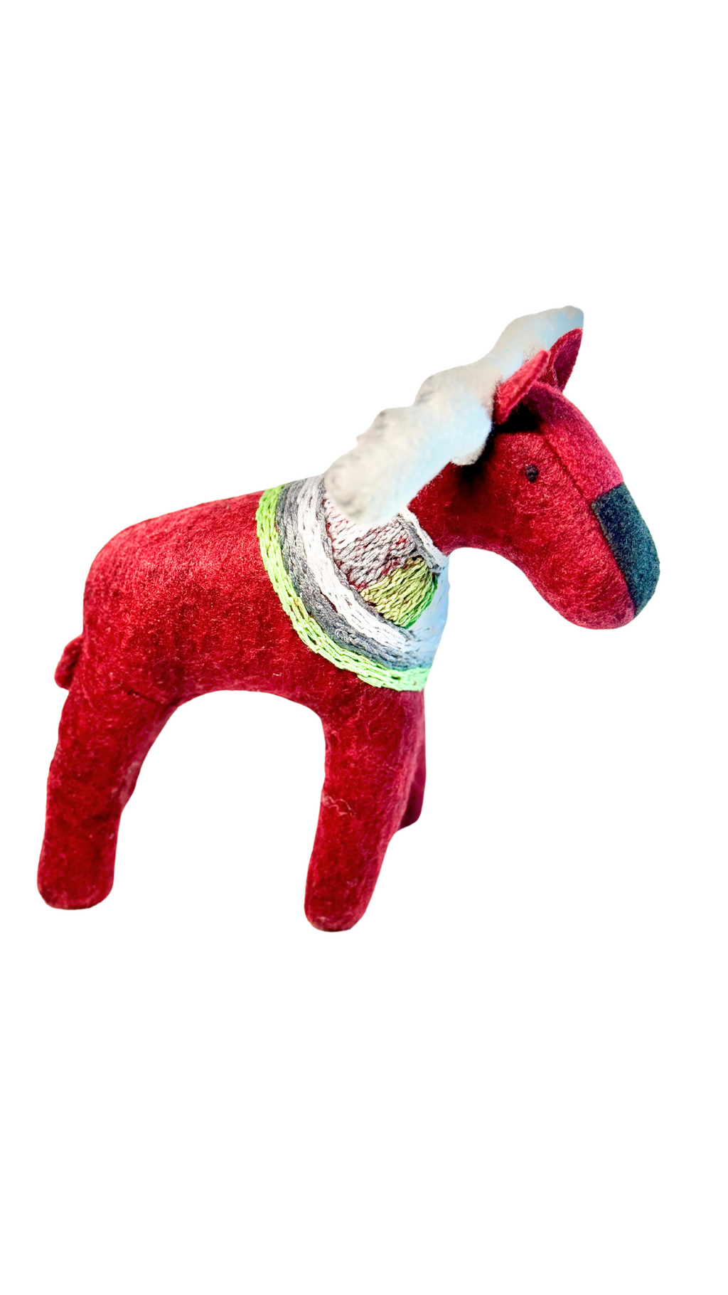 One of a Kind Embroidered Moose Soft Art Textile Plush Decor