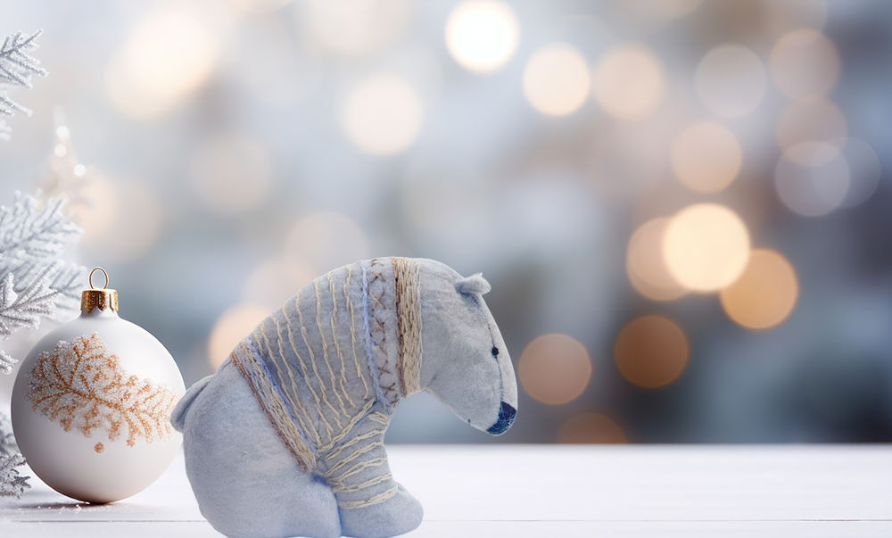 Snowbird - Winter Sweater Bear - Seasonal Sidekick — One-of-a-Kind Soft Art Sculpture
