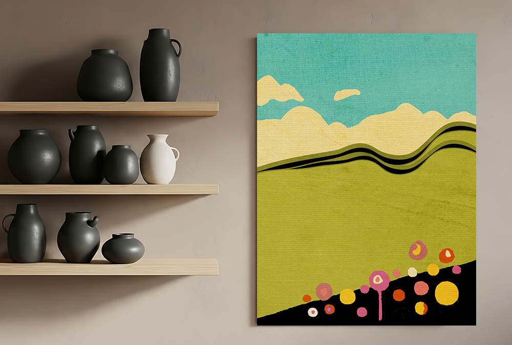 Midwest Modern Abstract Spring Landscape Print - Matte Canvas, Stretched, 1.25" -  home decor, wall art, landscape, spring