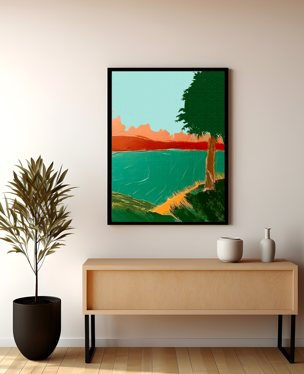 Midwest Modern Summer Landscape Art Print - Matte Canvas, Stretched, 1.25"