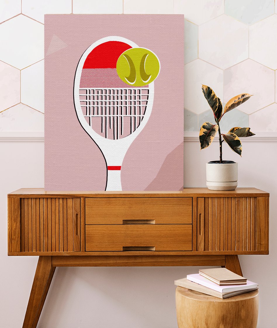 Midwest Modern Abstract Pop Tennis Print - Matte Canvas, Stretched, 1.25" -  home decor, wall art, tennis, sports