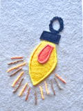 Christmas Bulb in Yellows - One-of-a-Kind Holiday Art Panel